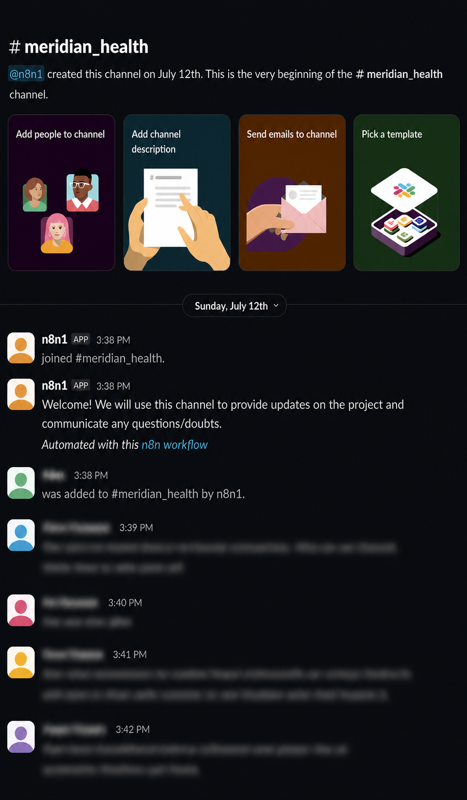 The Slack channel it created